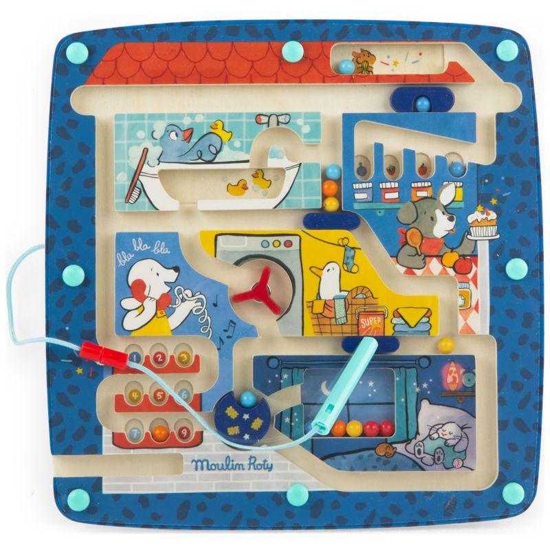 Image d'ambiance de présentation du produit Labyrinthe magnétique Puce & Pilou - Moulin Roty